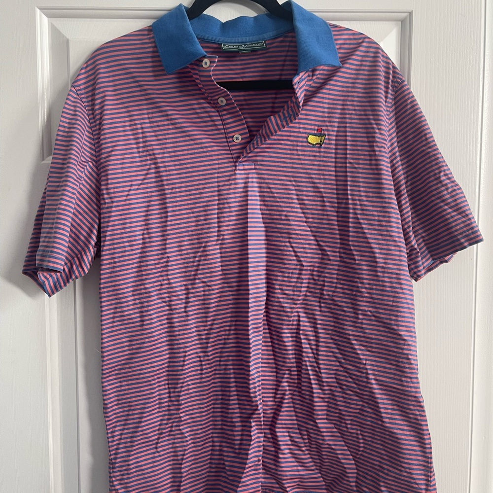 Masters Pink and Blue Striped Polo Shirt